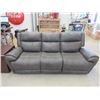 Image 1 : 94" Gray Fabric Manual Reclining Sofa