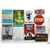 Image 1 : 10 Metal Novelty Signs - Largest is 12" x 18"
