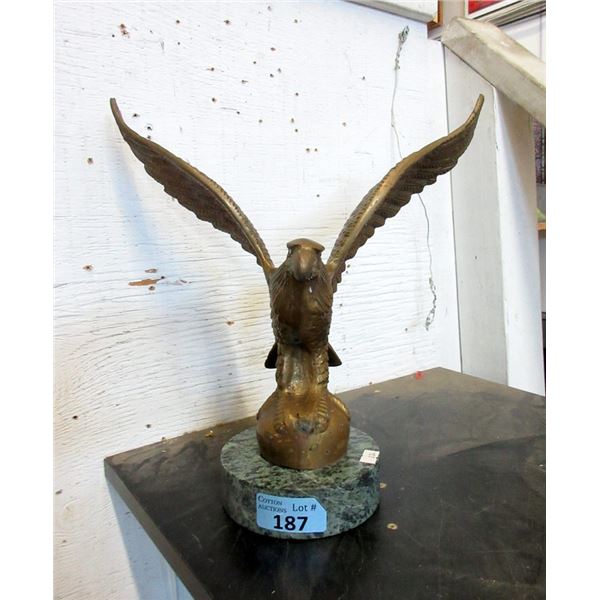 Brass Eagle Statue on Marble Base
