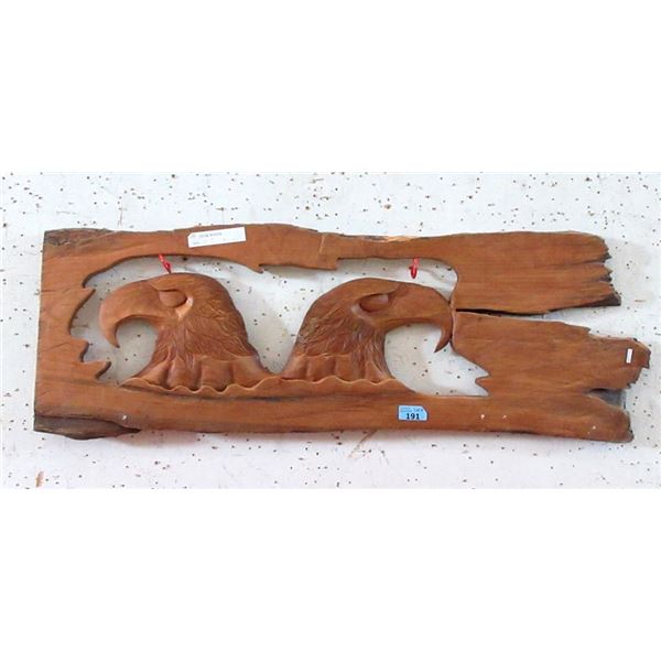 Carved Teak Root Eagle Wall Art - 45" x 16"