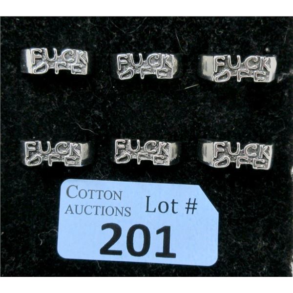 6 New Size 11 Metal "Fuck Off" Rings