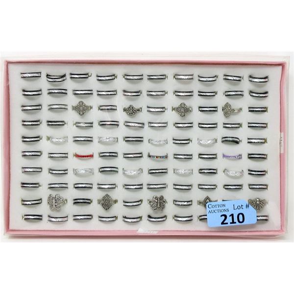 100 New Metal Rings in Display Box