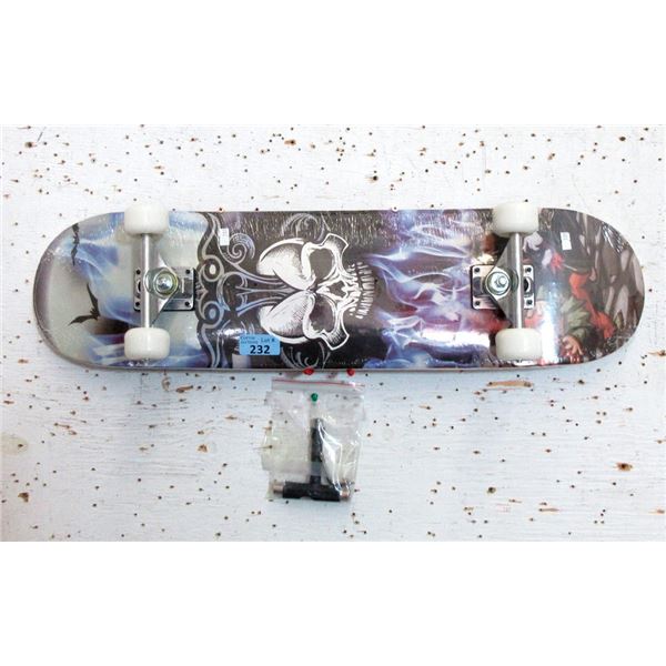 New Skateboard with Skull Design