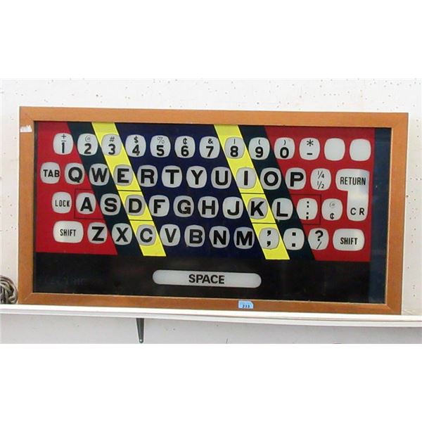 Wood Framed Illuminated Keyboard Display