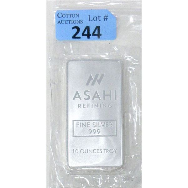 10 Oz. Asahi Refinery .999 Silver Bar