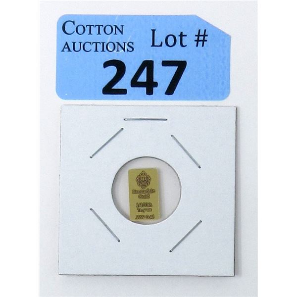 1/100th Oz. .9999 Gold Scottsdale Lion Bar