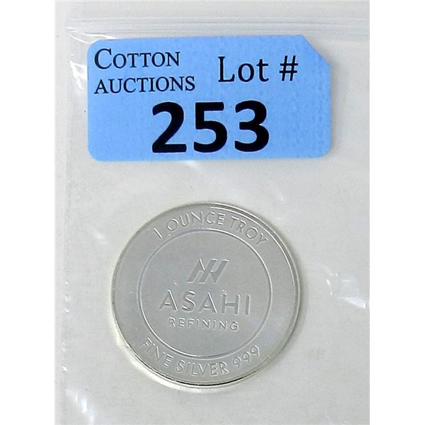 1 Oz. Asahi Refining .999 Silver Round