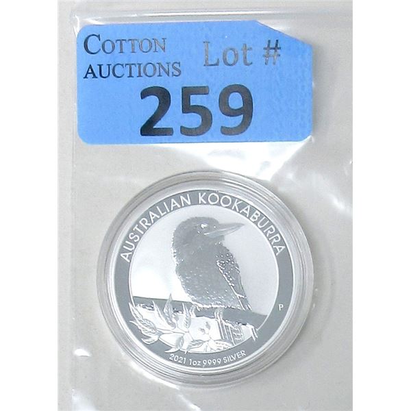 1 Oz. 2021 Australia .9999 Silver Kookaburra Coin
