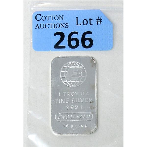 1 Oz. Engelhard .999+ Silver Bar