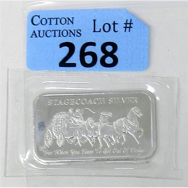 1 Oz Stagecoach .999 Silver Art Bar