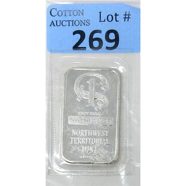 1 Oz. Northwest Territorial Mint .999 Silver Bar