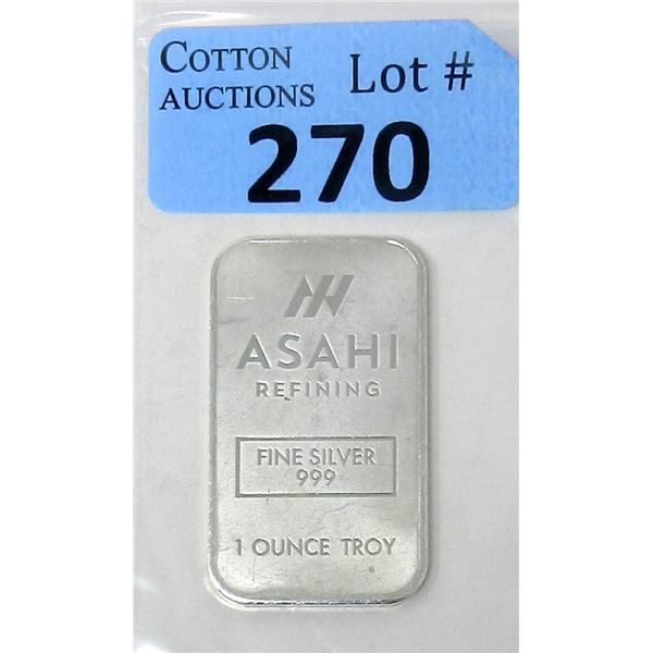 1 Oz. Ashai Refining .999 Silver Bar