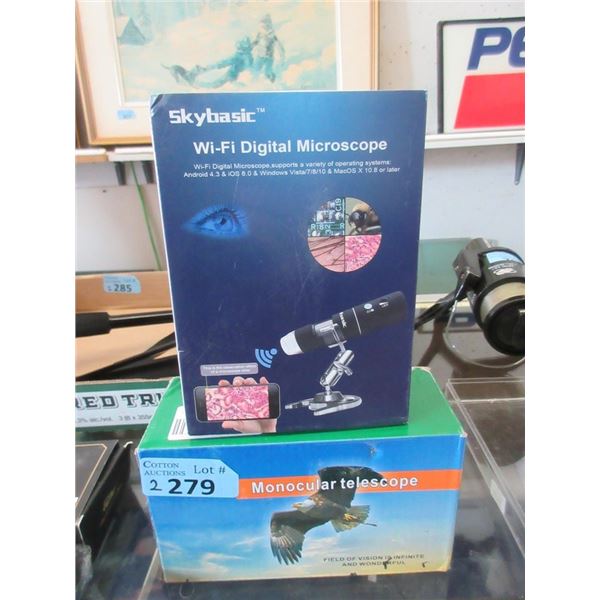 1 Digital Microscope & 1 Monocular Telescope