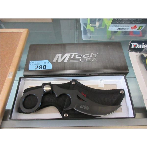 New MTech Black Fixed Blade Knife with Sheath