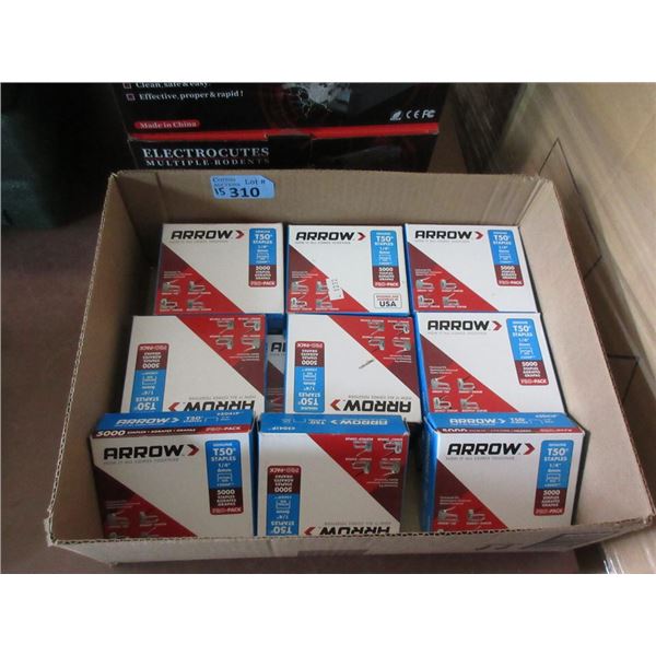 15 Boxes of 5000 Arrow T50 Staples