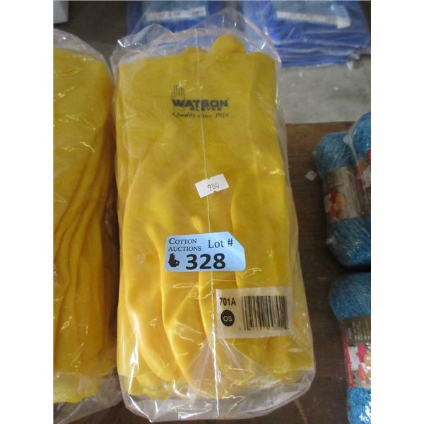 Package of 12 New Watson Rubber Gloves