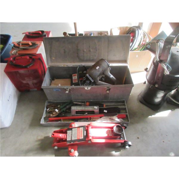 26" Tool Box with Contents & 1 Trolley Jack