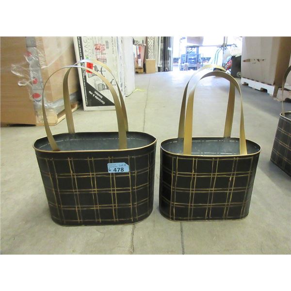 Six New 2 Piece Metal Basket Sets