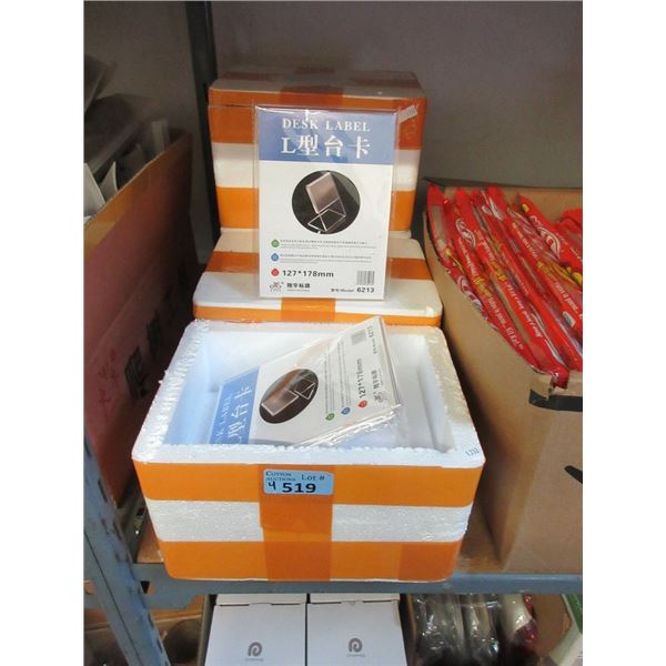 4 Boxes of 6 Acrylic 127 x 178 mm Display Stands