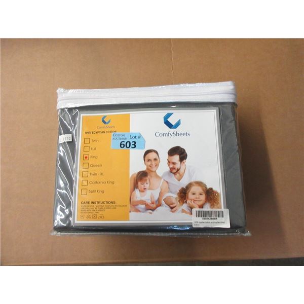 New King Grey Egyptian Cotton Sheet Set