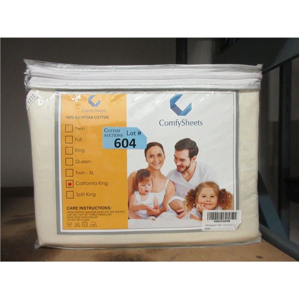 New Cal King Ivory Egyptian Cotton Sheet Set