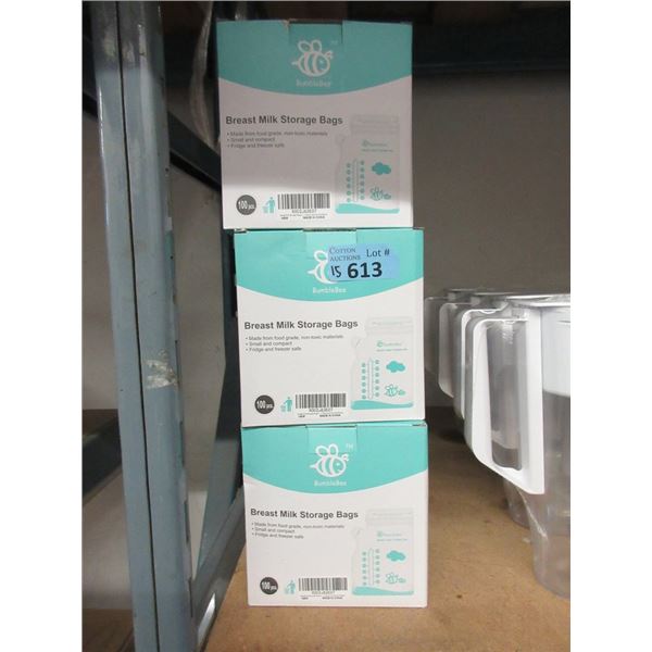 15 Boxes of 100 Bumble Bee Breast Milk Bags