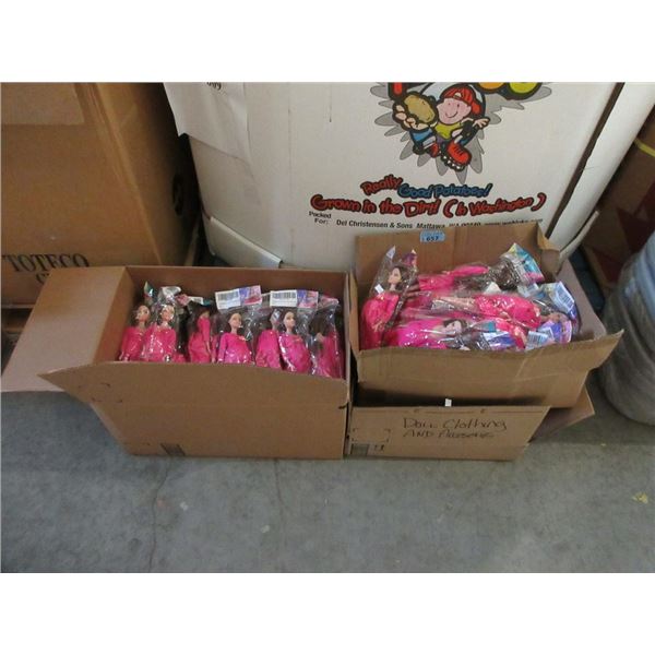 3 Boxes of 11" Maternity Dolls & Some Clothes