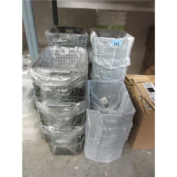 6 Stacks of Assorted Organizer Baskets