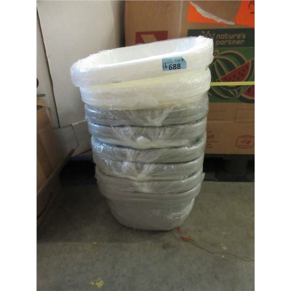 16 New Plastic Wash Tubs - 14" x 14" x 8" deep