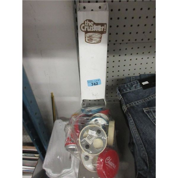 Can Crusher & Bag of 3-Way Bottle Openers