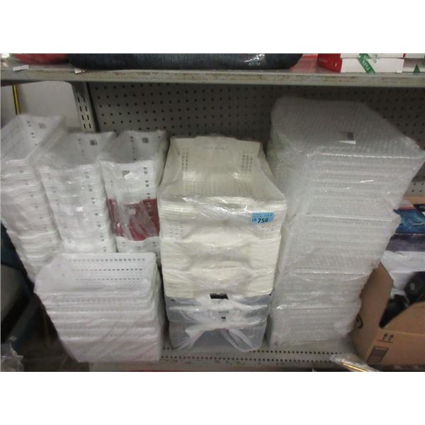 10 Stacks of Assorted Storage Totes & Bins