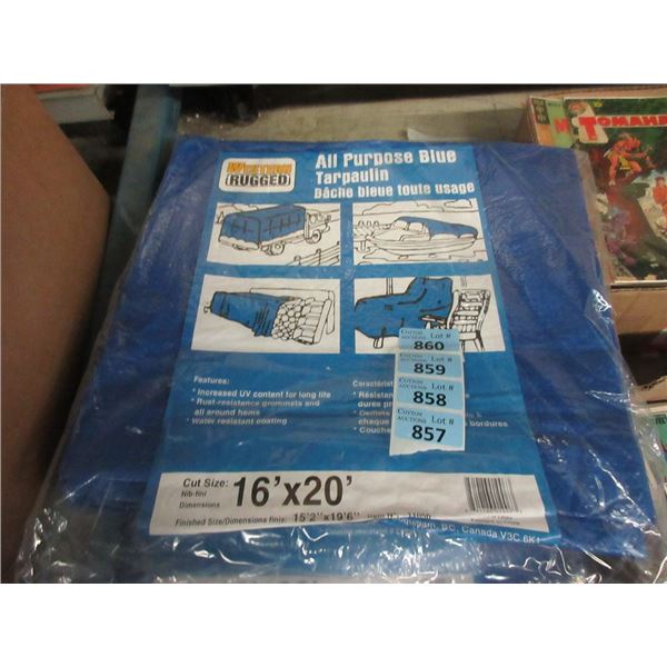 New 16' x 20' Blue All Purpose Tarp