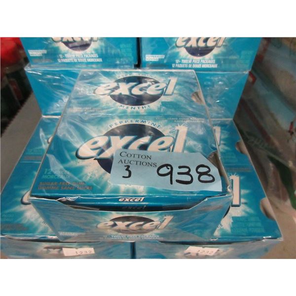 3 Boxes of Excel Peppermint Gum - 12 Packs per box