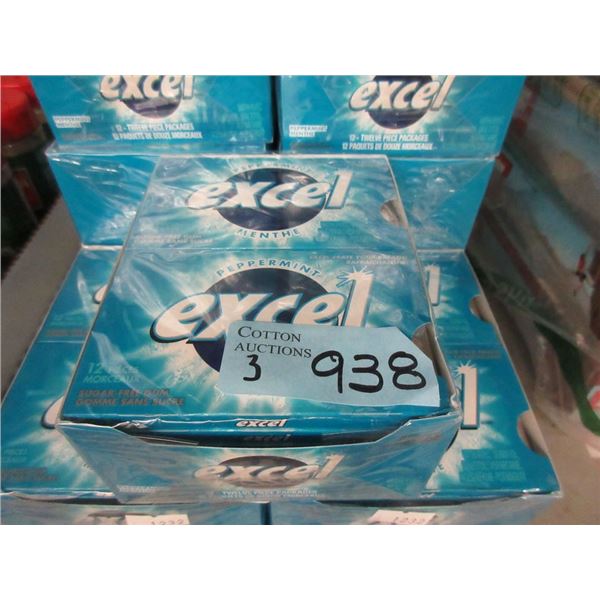 3 Boxes of Excel Peppermint Gum - 12 Packs per box