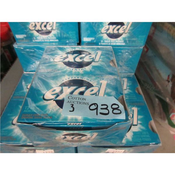 3 Boxes of Excel Peppermint Gum - 12 Packs per box