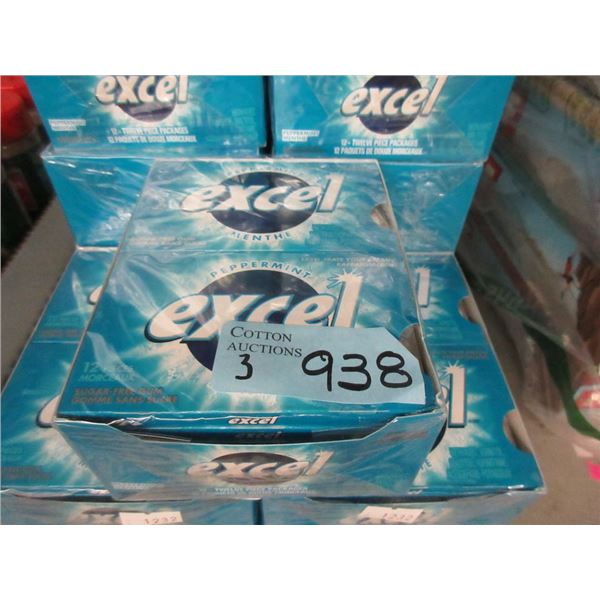 3 Boxes of Excel Peppermint Gum - 12 Packs per box
