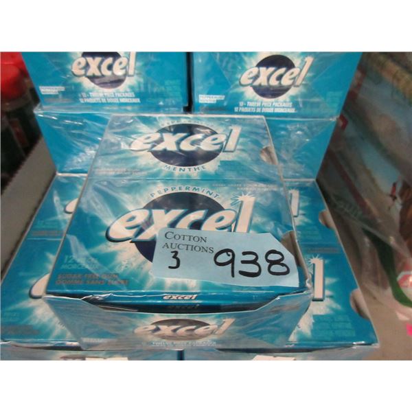 3 Boxes of Excel Peppermint Gum - 12 Packs per box