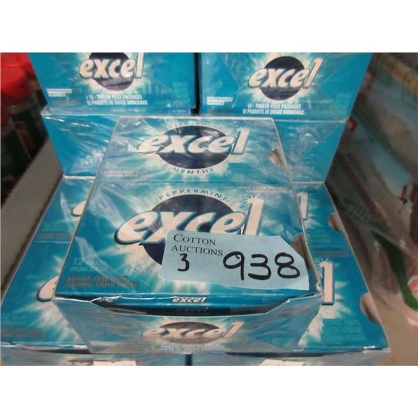3 Boxes of Excel Peppermint Gum - 12 Packs per box