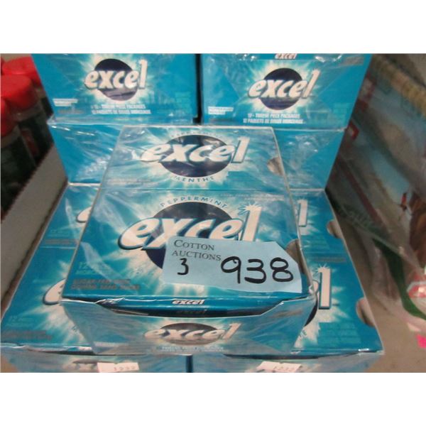 3 Boxes of Excel Peppermint Gum - 12 Packs per box