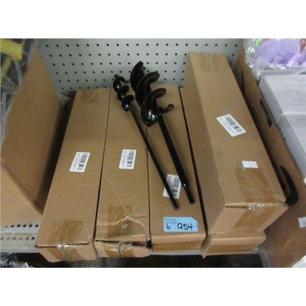 6 Sets of 2 Auger Drill Bits For Weeding & Digging