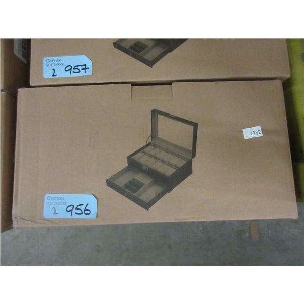 2 New 12 Slot Watch Boxes with Bottom Drawer