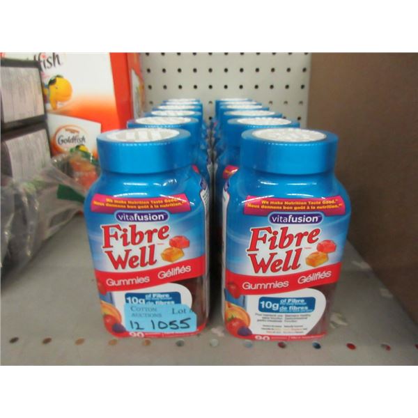 12 Bottles of 90 Fibre Well Gummies