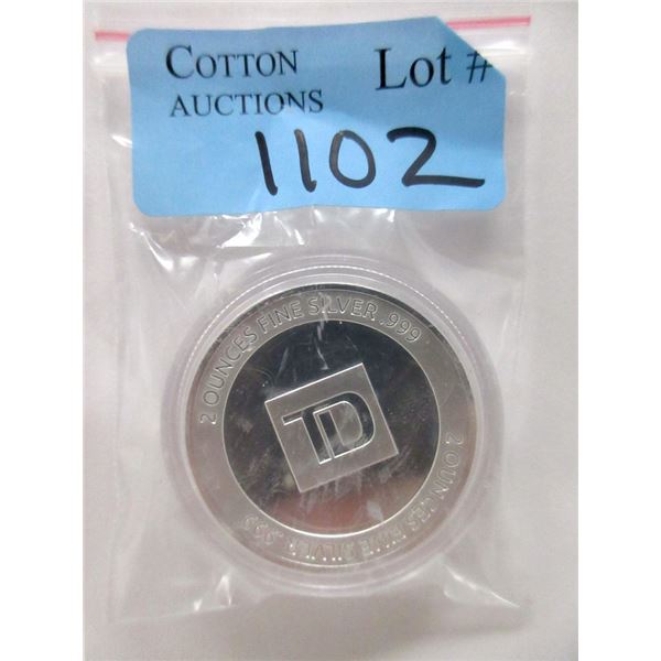 2 Oz .999 Silver TD Investor Round - Encapsulated
