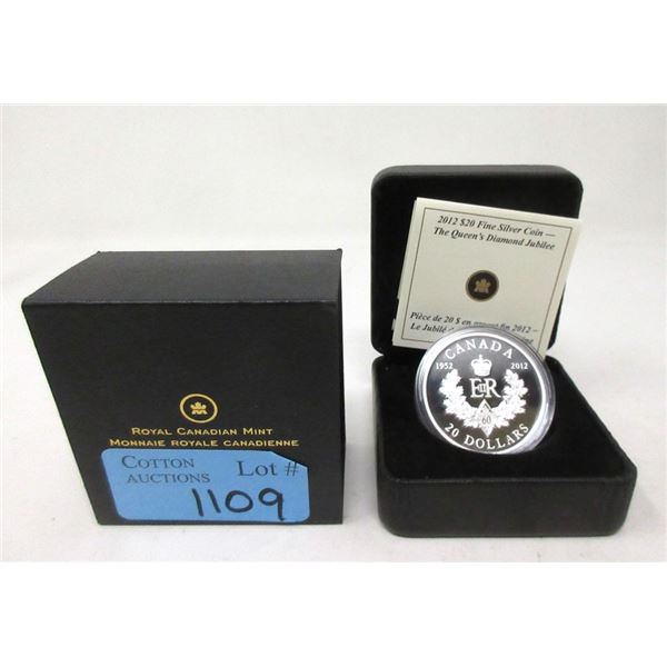 2012 Canadian .9999 Fine Silver $20 Coin