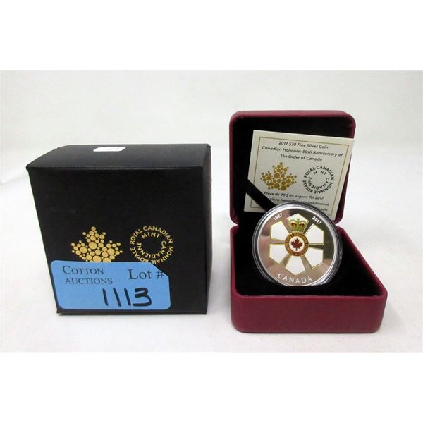 2017 Fine Silver "Canadian Honours" $20 Coin