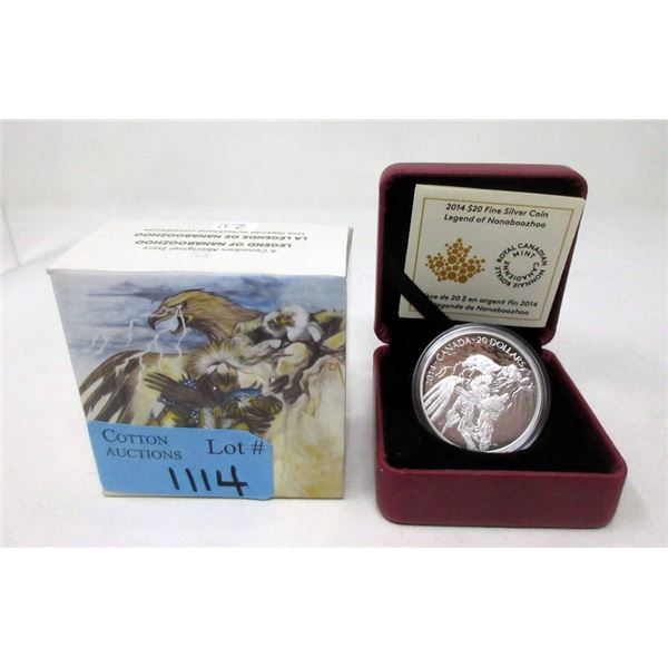 2014 Fine Silver Coloured Nanaboozhoo $20 Coin