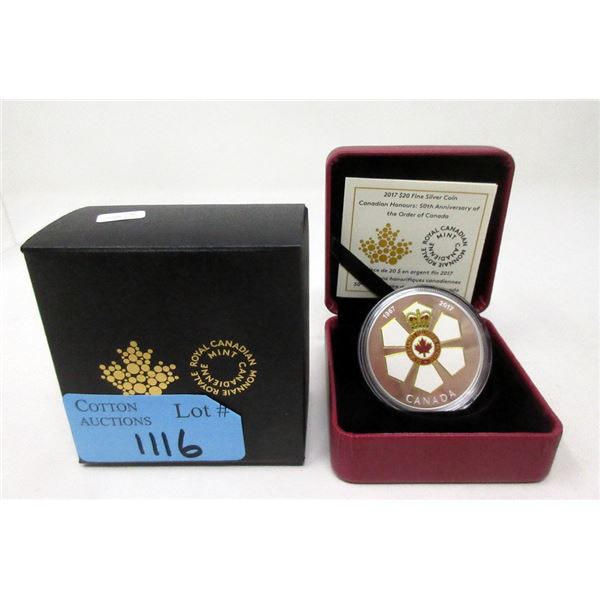 2017 Fine Silver "Canadian Honours" $20 Coin
