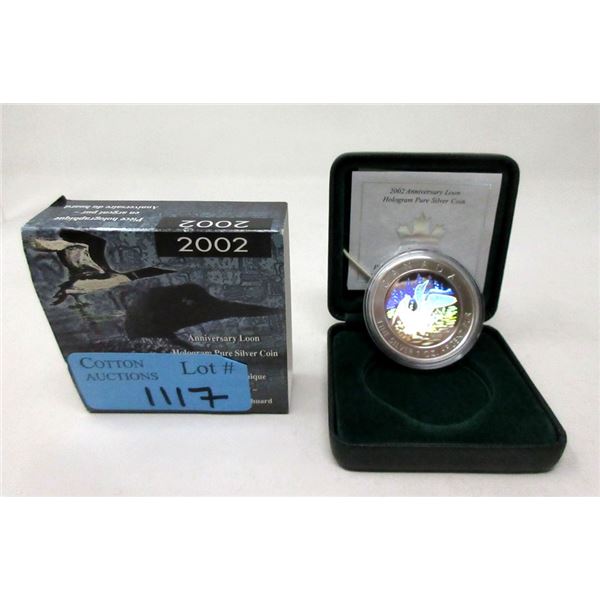 2002 Canadian Fine Silver Hologram Loon Coin