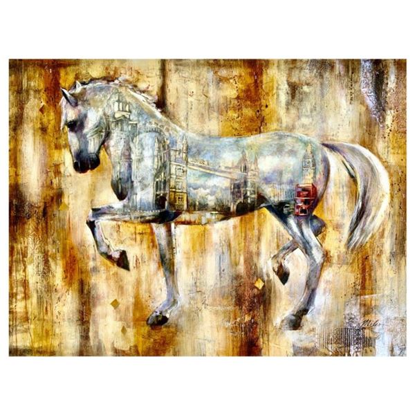 John & Elli Milan, "Untitled VI" Hand Signed Original Painting with COA.
