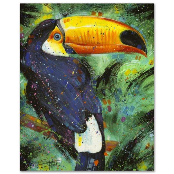 "Toucan" Limited Edition Giclee on Canvas by Stephen Fishwick, Numbered and Signed. This piece comes
